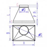 Купить переход прямоугольного сечения на круглое тип 5 оптом | ПРОТОРГ