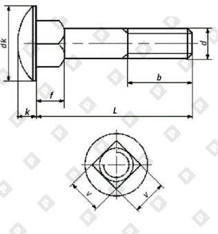 Болт DIN 603 M16x70 кл. пр. 8.8, оц. сталь, шт - №2