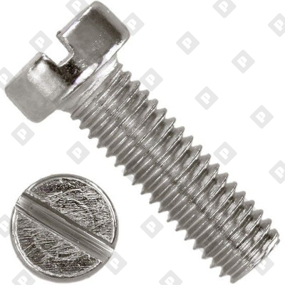 Винт DIN 84 М5x25 с цилиндрической головкой и прямым шлицем, кл. пр. 4.8, оц. сталь - №1