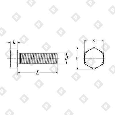 Болт DIN 961 M14x55 с шестигранной головкой и полной резьбой с шагом 1.5, кл. пр. 10.9, оц. сталь - №2