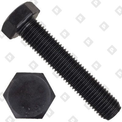 Болт DIN 933 M16x40 с шестигранной головкой и полной резьбой, кл. пр. 12.9, окс. сталь - №1