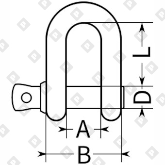 Скоба такелажная прямая Ø20 мм, оц. сталь - №2