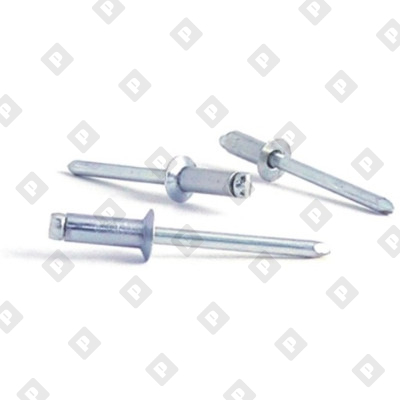 Заклепка вытяжная открытая 4x16 с потайным бортом, алюминий / оц. сталь - №1