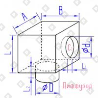 КСД пр. сечения для кр. диффузора с кр. врезкой - №1