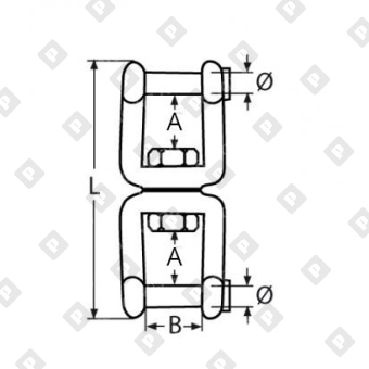 Вертлюг АРТ 8535 вилка-вилка со штифтом с внутренним шестигранником  13мм, нерж. сталь А4 - №3