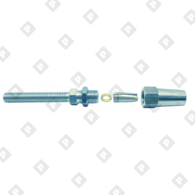 Зажим цанговый ART 8406 со шпилькой М10 для троса Ø5мм, с правой резьбой, нерж. сталь А4 - №1