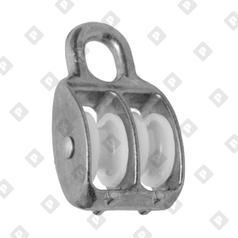 Блок двойной 2 1/2" (65 мм) с пластиковым диском, оц. сталь - №2