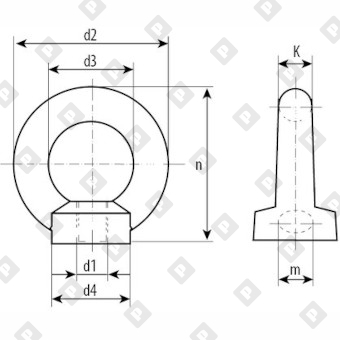 Рым-гайка DIN 582 М72, оц. сталь - №2