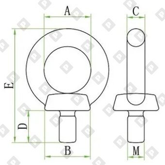 Рым-болт DIN 580 M16, нерж. сталь A2 - №2