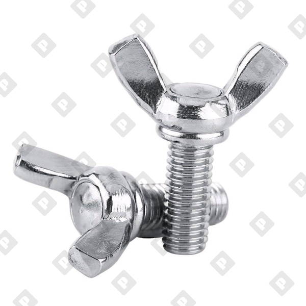 Винт DIN 316 M10x35 барашковый с прямыми лепестками американской формы, кл. пр. 4.8, оц. сталь - №1