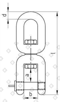 Вертлюг Art. 8255 петля-вилка 19мм, нерж. сталь A4 - №3