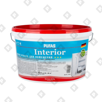 Краска в/д интерьерная Pufas Interior oснова А белая, мороз. (10 л) - №1