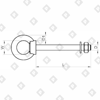 Рым-болт ART 8267 М10х100 с шайбой и гайкой, нерж. сталь А4 - №2