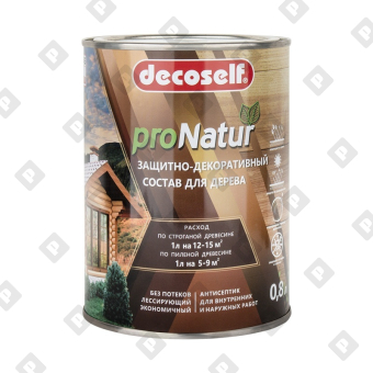 Антисептик лессирующий для дерева Pufas Decoself орех (0,8 л) - №1
