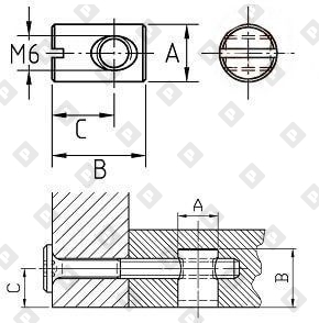 Гайка бочонок ART 7330 M6 10x14x9, оц. сталь - №2