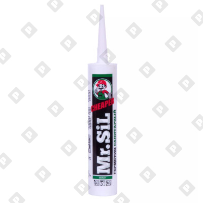 Герметик Mr.Sil Сheaper силиконовый санитарный "Белый", 265 мл - №1