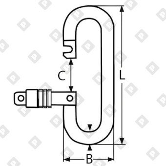 Карабин овальный с пружинной муфтой ART 8960 8x90, нерж. сталь A4 - №2