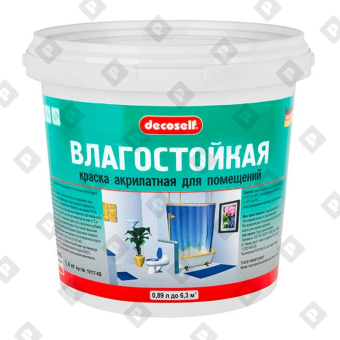 Краска Pufas Decoself влагостойкая, белая, мороз. (0,89 л) - №1