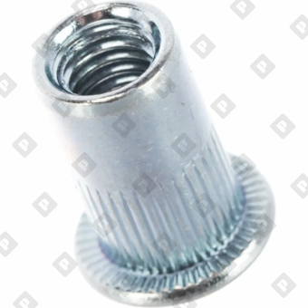 Заклепка М8x16 с внутренней резьбой, насечками и цилиндрическим бортом, оц. сталь - №3