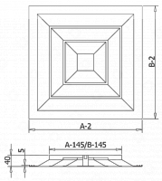 Решетка вентиляционная Р-ПУ 450х450 без покраски - №1